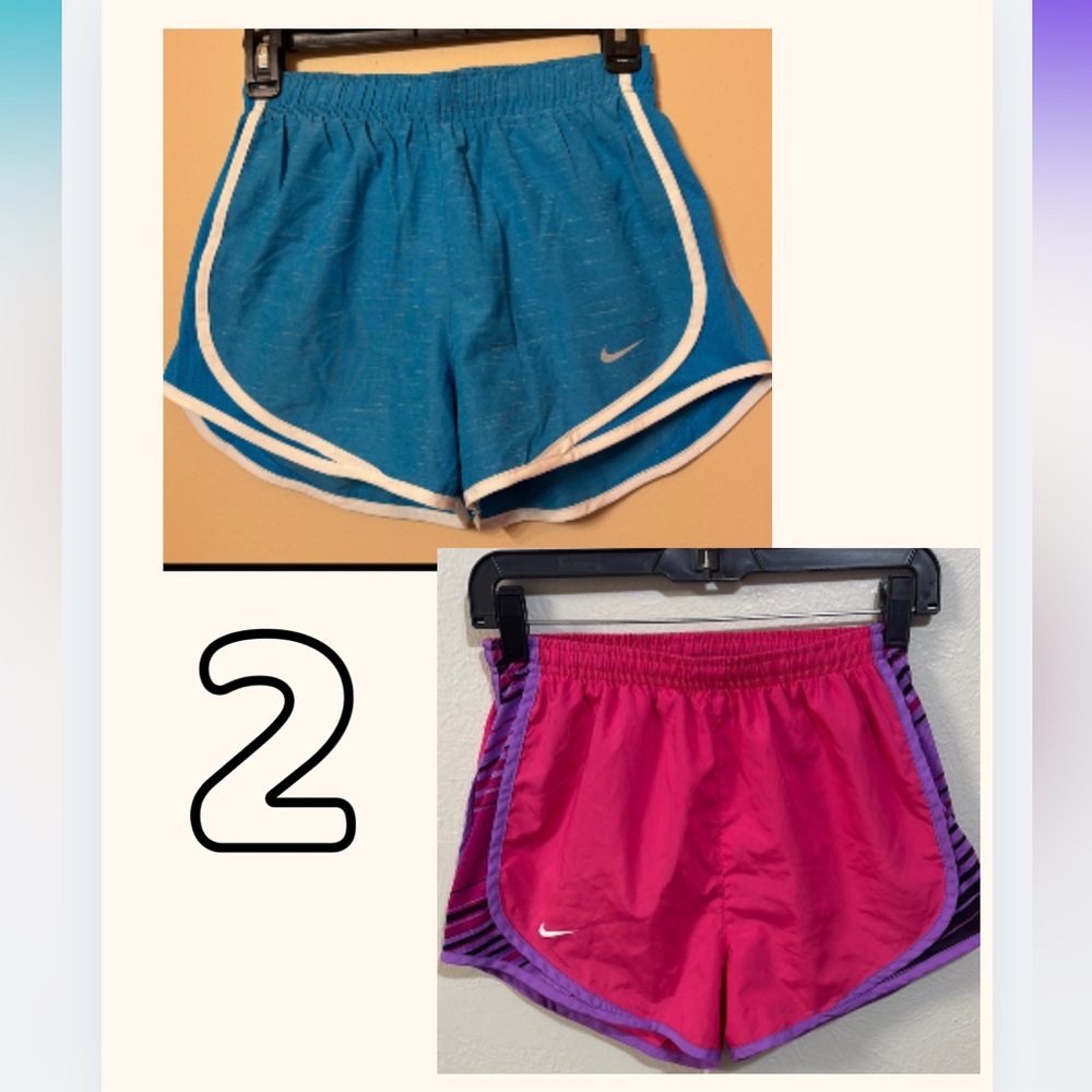 Nike bundle Women's Pink/Purple, and blue Dri-Fit Lined Running Shorts XS